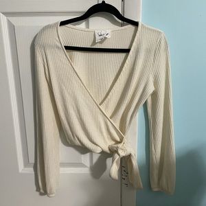 Long Sleeve Crop V Neck